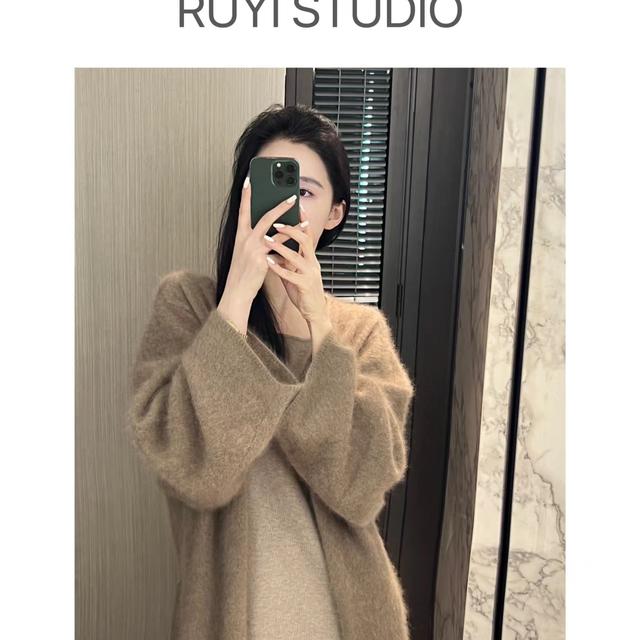 Ruyi如一 【冷衫云雾】慵懒风格开衫温柔针织商品图