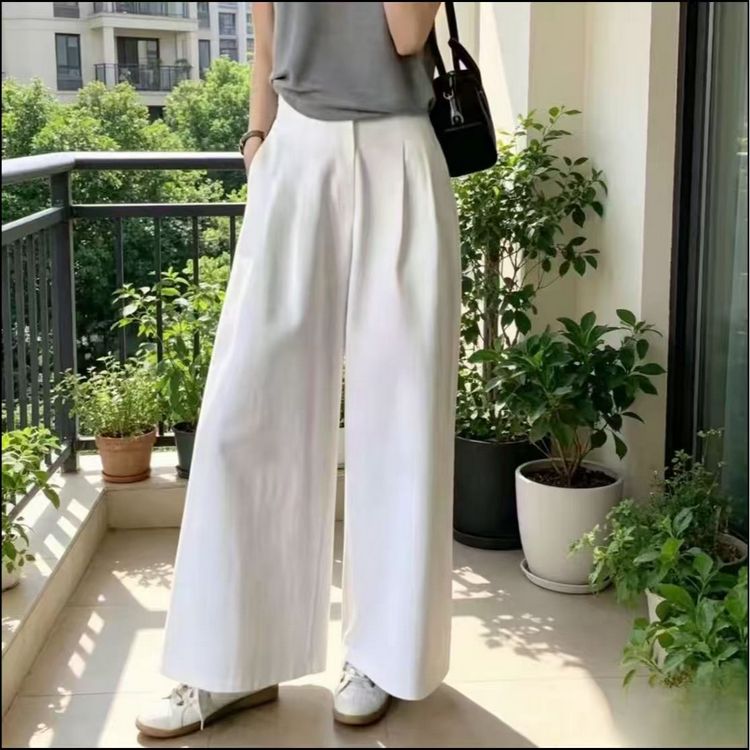 “【质量运补6米】高腰显瘦夏季宽松时尚百搭洋气气质款女士休闲裤”商品图