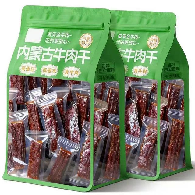七成风干手撕牛肉干独立小包装五香香辣味正宗草原牛肉干风干碳烤商品图