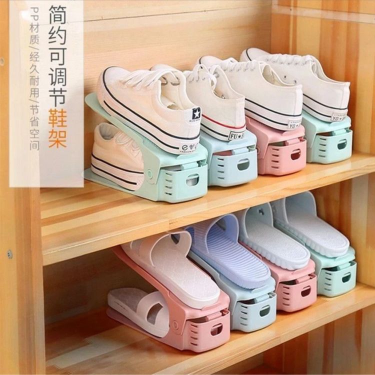 【10个装】可调节鞋柜鞋子收纳神器双层简易家用鞋托架加厚商品图