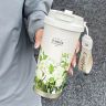 爆款316不锈钢铃兰咖啡杯双层内胆保温杯男女带提绳高颜值双饮杯商品图