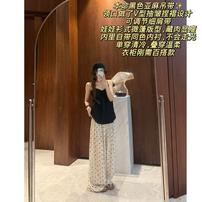 徐秋阳 亚麻黑吊带 v领亚麻可调节肩带侧拉链设计感上衣13173商品图
