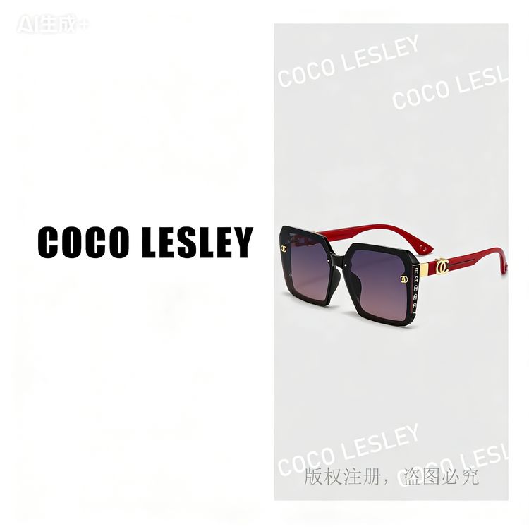 【coco Lesley】太阳镜经典方框女墨镜防紫外线防晒镜遮阳气质大脸