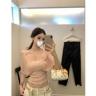 氧气冰皮莱赛尔夏季纯欲风设计感假两件T恤女修身短款抹胸上衣商品图
