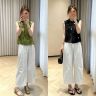 巨好看夏日穿搭一整套女装新中式无袖小衫+九分阔腿裤时尚两件套商品图