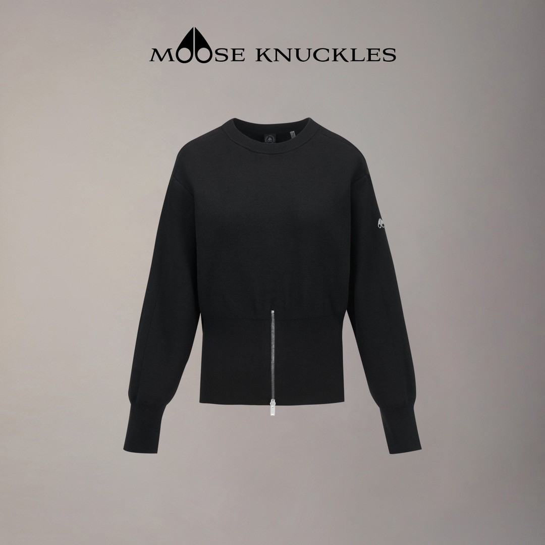 【早秋新品】MOOSE KNUCKLES 女士小剪刀圆领修身针织衫M36LK675商品图