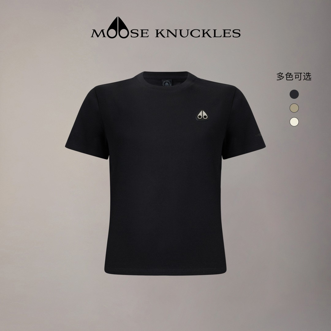 MOOSE KNUCKLES 女士棉质经典LOGO简约修身小剪刀短袖T恤M16LT744商品图