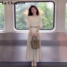 拉夏贝尔高级感春夏新款绝美穿搭一整套气质上衣半身裙漂亮套装商品图