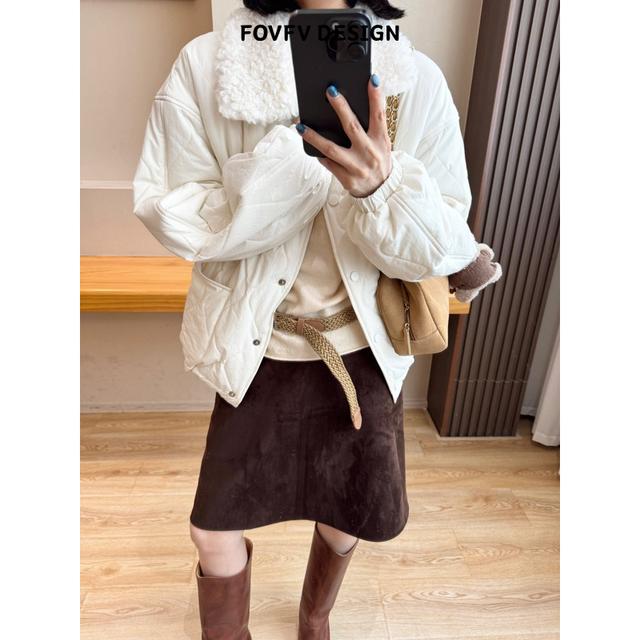 FVOFV（爱如初棉服）韩系百搭高品质葫芦珩线保暖（毛领可拆）H8802商品图