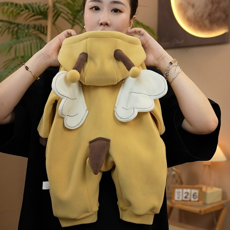 【小蜜蜂】秋季新款保暖哈衣儿童日常穿搭衣新生儿春秋季婴儿外出服商品图