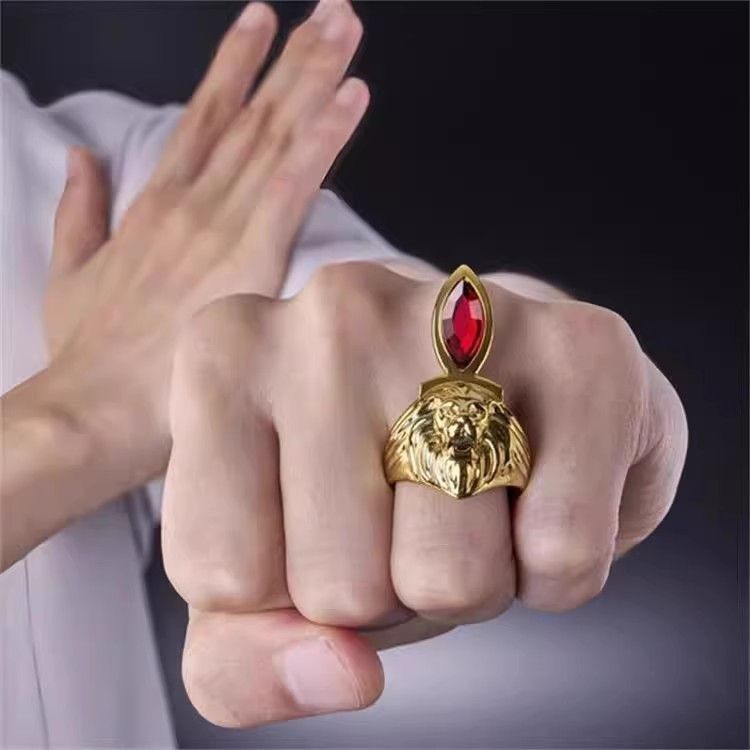 锌合金戒指 雷欧奥特曼狮子之瞳戒指动漫时尚潮流小众设计指环商品图