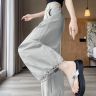 纯棉镂空花边灯笼裤女宽松潮流九分时尚阔腿裤高腰显瘦休闲花苞裤商品图