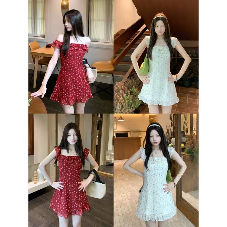 Y6386 【莫奈花园】夏季荷叶边方领碎花a字设计感连衣裙女商品图