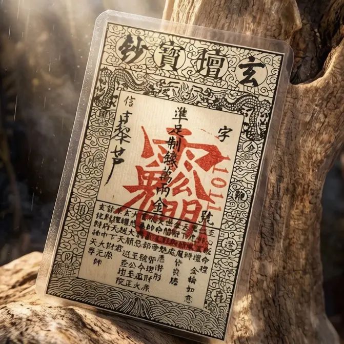 【藜芦造物】道系国风手绘招贝才钱母手机装饰卡片商品图