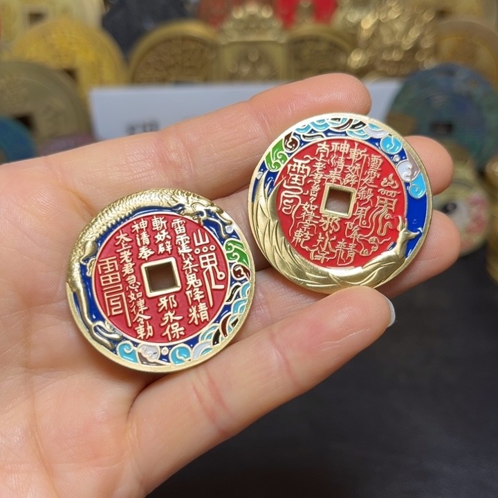 铜现代工艺龙凤山鬼一对商品图
