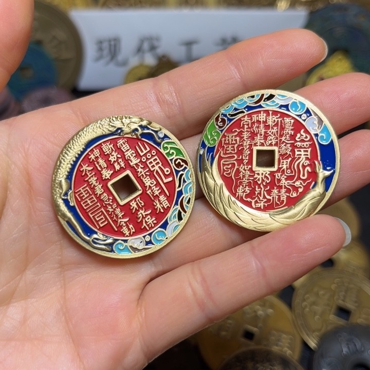 铜现代工艺龙凤山鬼一对商品图