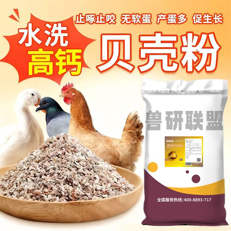 高钙多矿贝壳粉喂鸡专用贝壳饲料鸡鸭鹅鸽子正宗贝壳粉饲料添加剂商品图