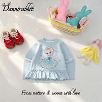 「Dannirabbit」【星雪甜序】秋款&卡通珍珠木耳边女童打底衫【F‑6734】商品图