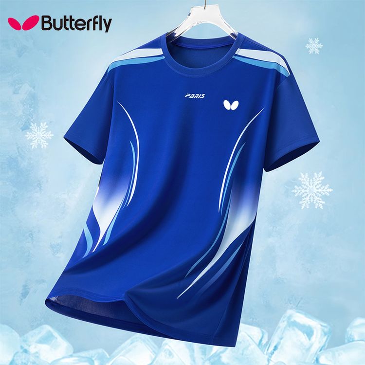 Butterfly蝴蝶夏季新款乒乓球服短袖T恤冰丝面料速干透气凉感舒适商品图