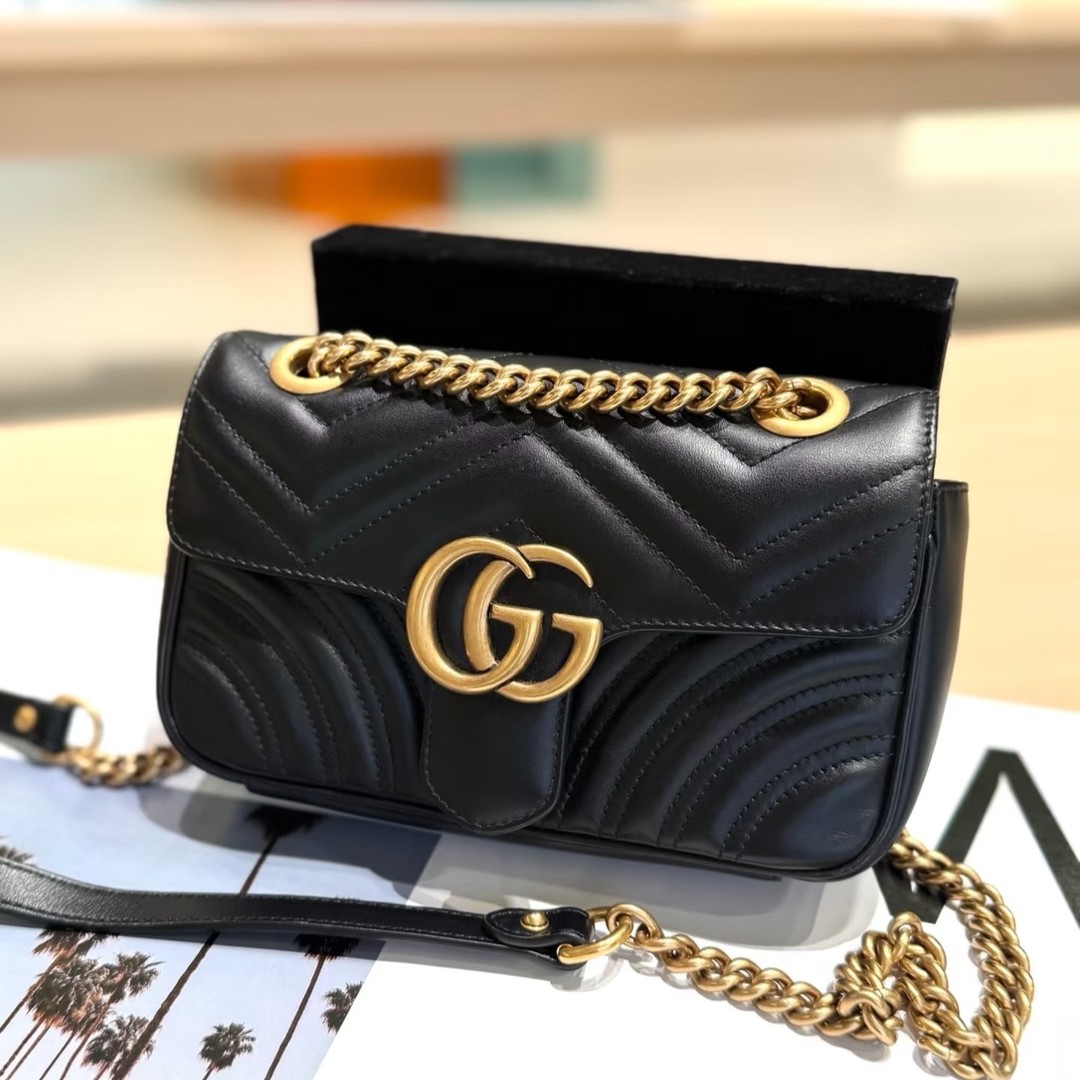 99新 GUCCI/古驰 马蒙黑金 单肩包/斜挎（美）商品图
