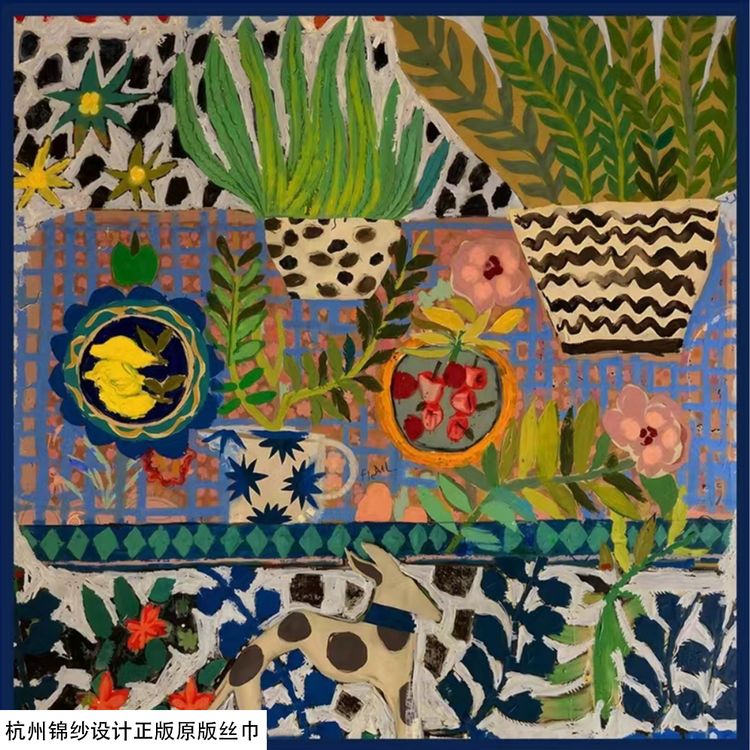 美院大方巾110cm超薄高清美院画稿旅游遮阳防护大方巾时尚丝巾商品图