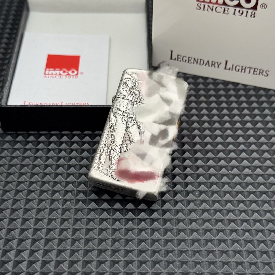 爱酷IMCO 9200熏银珐琅女牛仔海报 打火机商品图