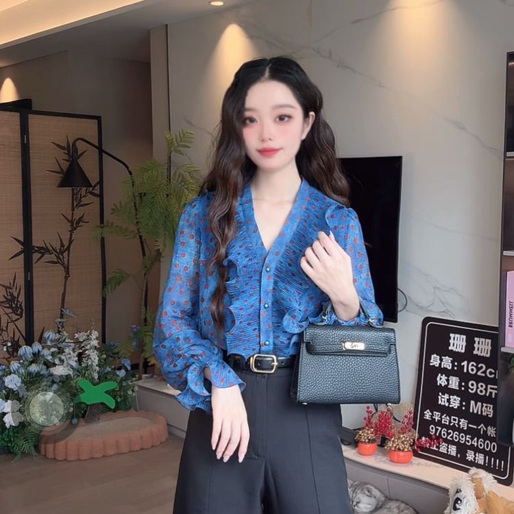 【1071】新中式国风衬衫女复古洋气上衣显瘦气质通勤商品图