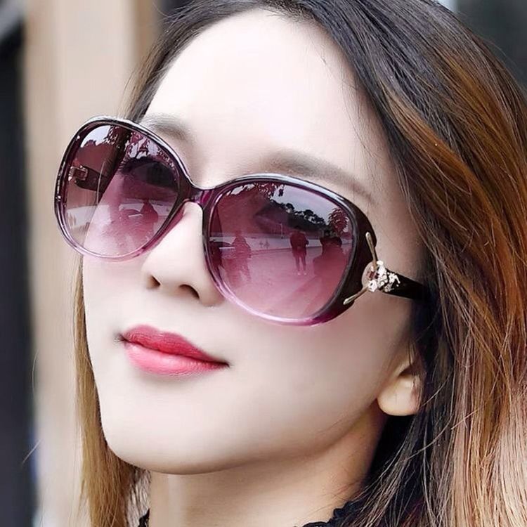 新款护目遮阳太阳镜女潮明星款韩版中框墨镜圆脸防紫外线眼镜优雅商品图