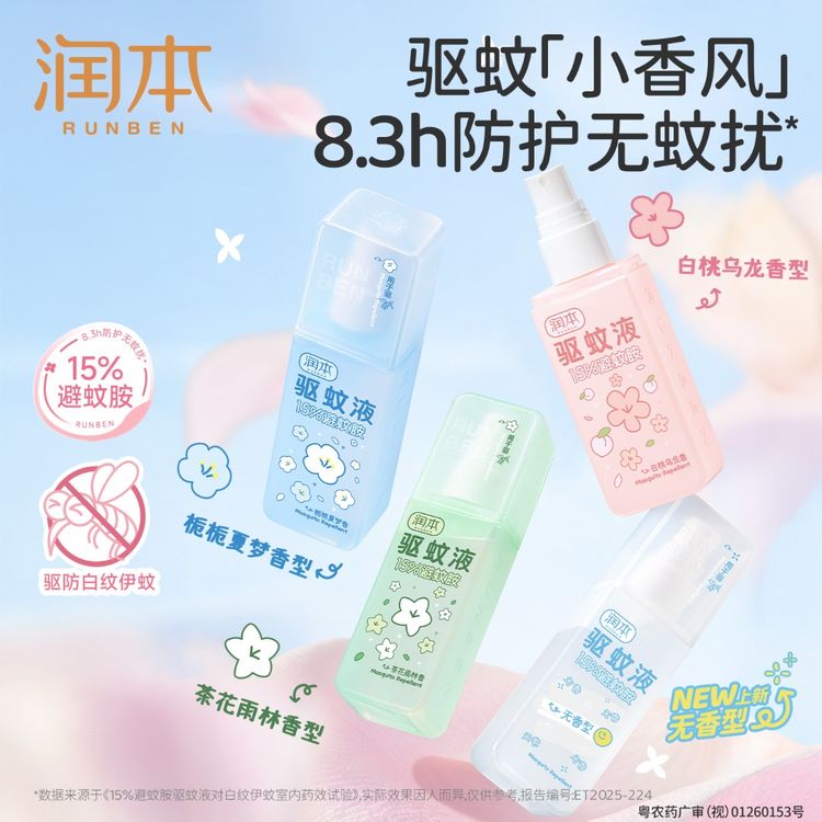 【香氛驱蚊】润本避蚊胺驱蚊喷雾防蚊液户外防蚊虫叮咬蚊怕水花露水商品图