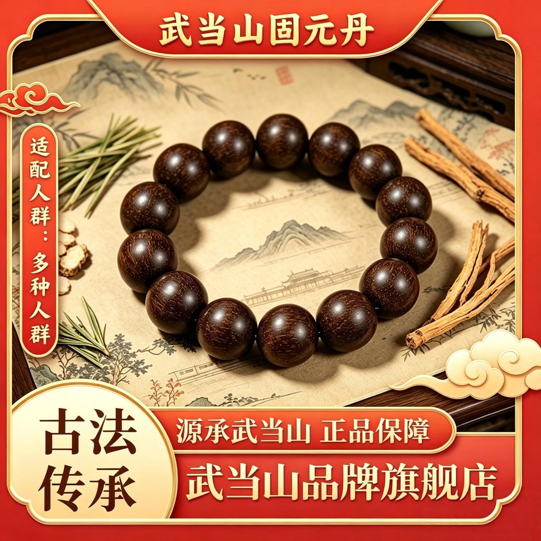 【武当山·固元】古法固元合香手串 天然草本手工搓制香珠 -商品图