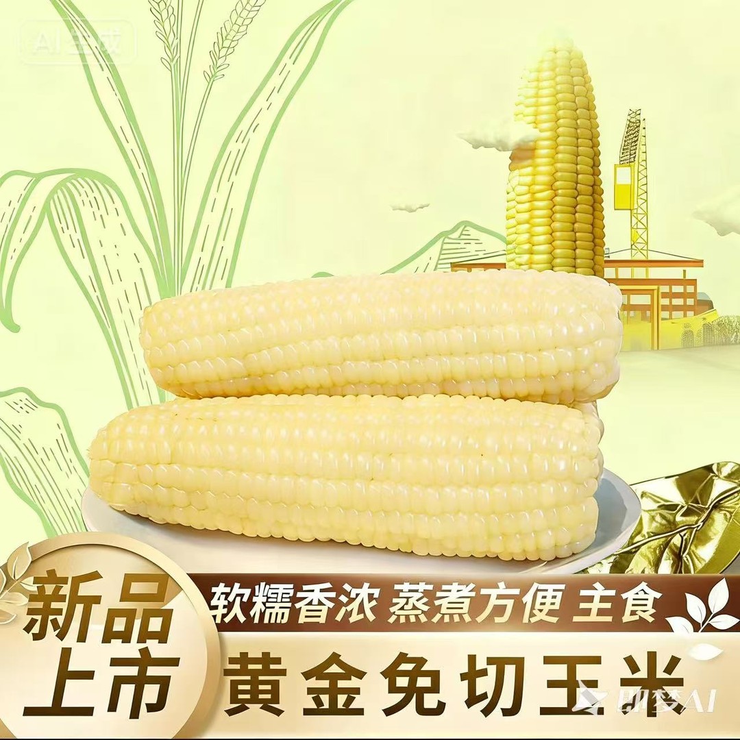 整箱14根9-10斤东北头茬白糯玉米真空包装单根280-380克试吃7支商品图