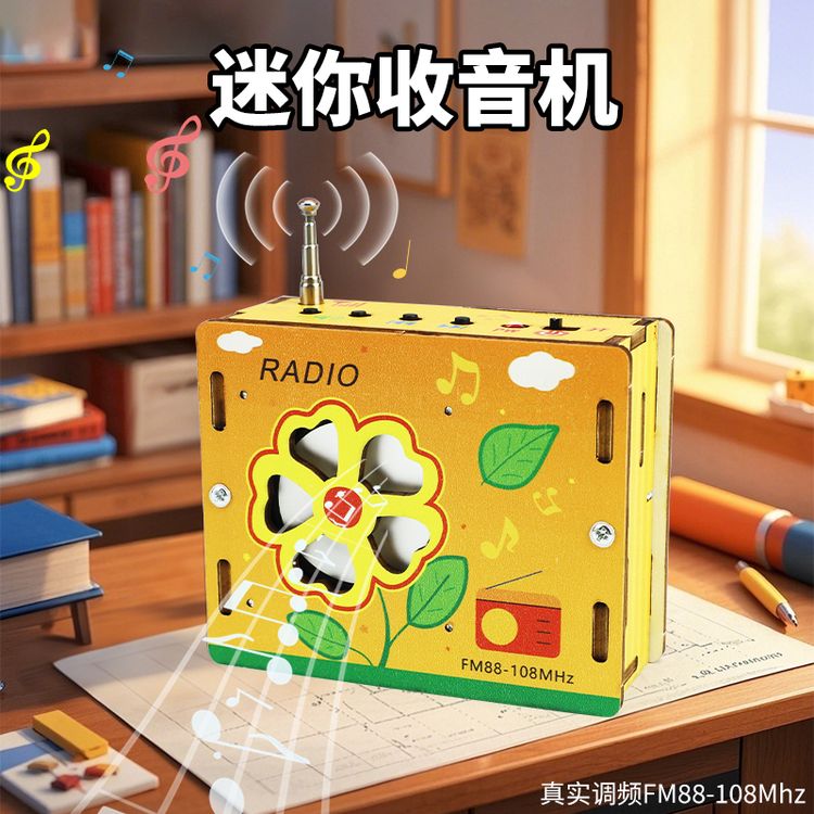 探梦迷你收音机模型益智拼装玩具礼物科技创新手工作品科学实验