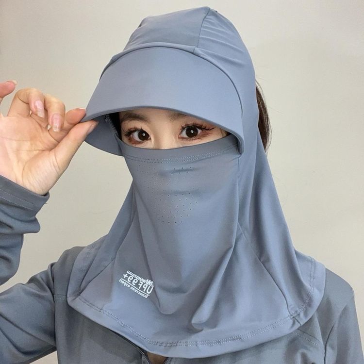 全脸遮阳帽子女夏季防晒帽防紫外线户外骑行护颈面罩太阳帽透气