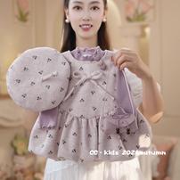儿童装女童秋冬季时尚风洋气女宝宝背心花苞裙+纯色打底衫26903商品图