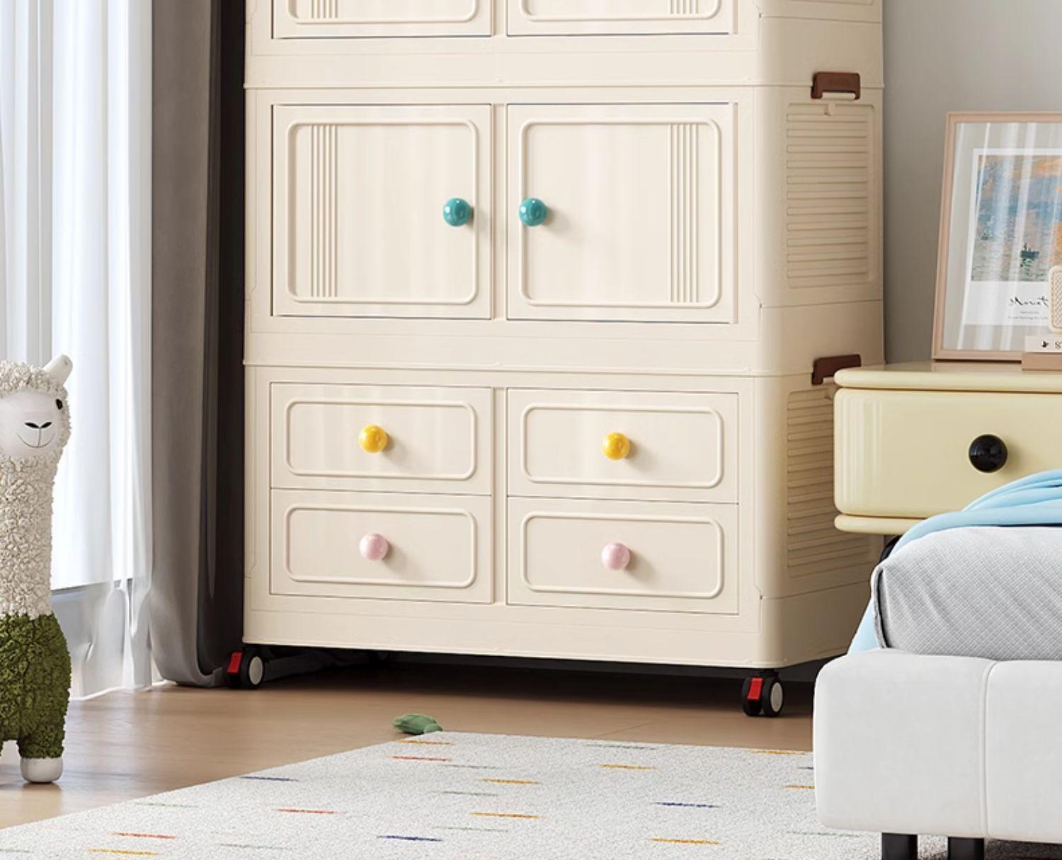 俏洁宝宝衣服收纳柜抽屉式家用简约婴儿童收纳柜零食储物置物柜