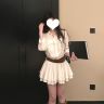 韩系设计感法式长袖衬衫裙女山茶白茉莉白衬衫连衣裙收腰口袋长袖商品图
