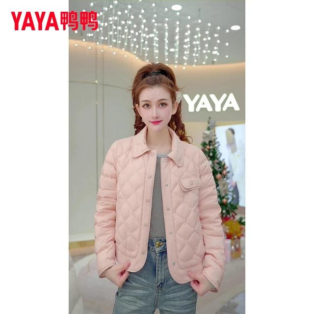 YAYA/鸭鸭轻薄羽绒服女秋冬新款短款小个子时尚百搭薄款衬衫外套商品图