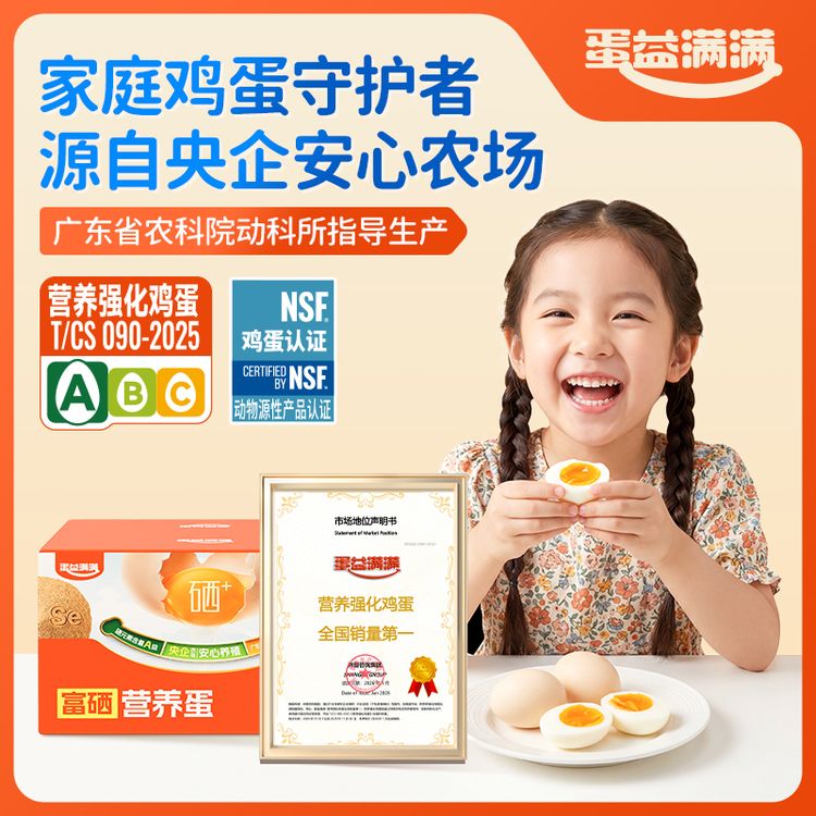 【央企农场】蛋益满满富硒营养蛋NSF认证鲜鸡蛋营养早餐可生食级商品图