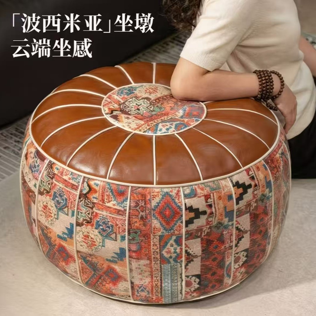 复古波西米亚风皮墩收纳凳客厅居家衣服玩偶换季收纳箱沙发YW-3商品图