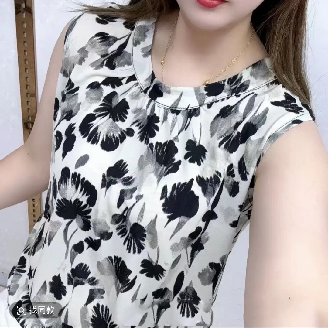 女士碎花吊带背心夏季宽松显瘦外穿内搭无袖打底上衣1001商品图