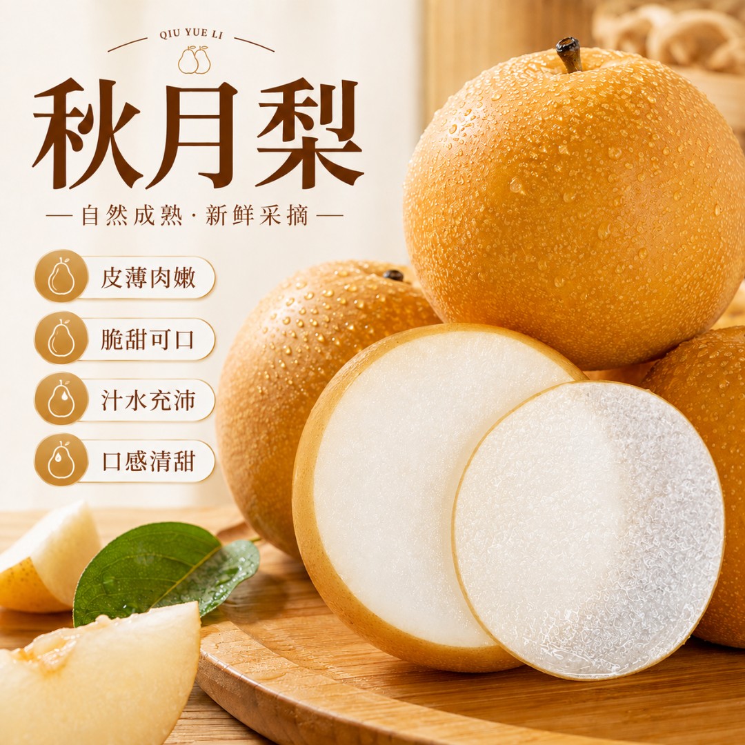 【坏果包赔】正宗秋月梨当季梨子新鲜水果皮薄多汁孕妇宝宝辅食SY-2商品图