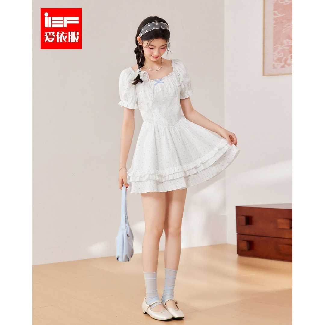 IEF/爱依服2026夏季新款韩系甜美减龄少女风设计感波点气质连衣裙商品图