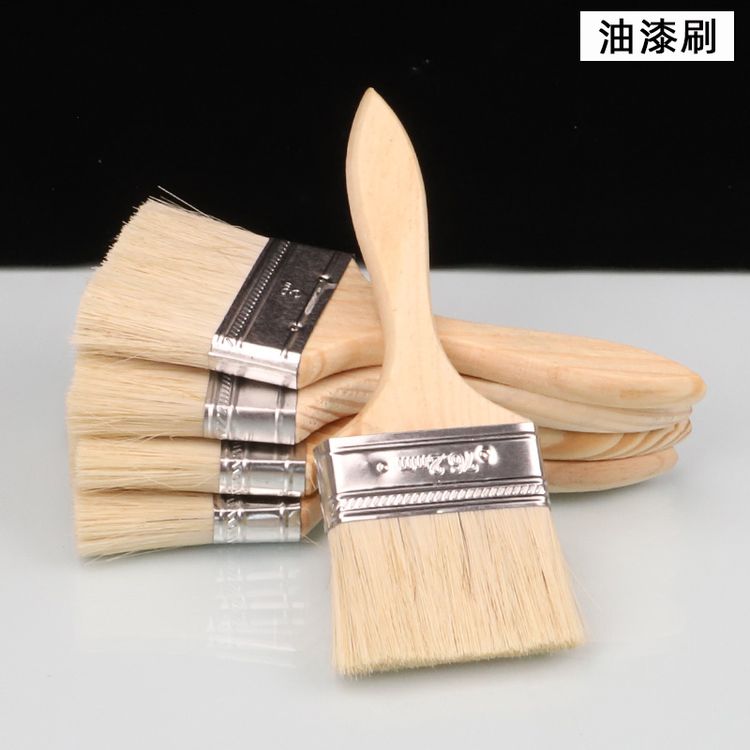 厂家批发 木柄加厚刷子油漆刷子 猪毛防水刷工业批发涂料不掉毛刷商品图