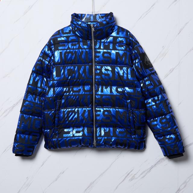 全新未使用/Moose Knuckles剪刀男士满印logo羽绒服/MUBU00207商品图