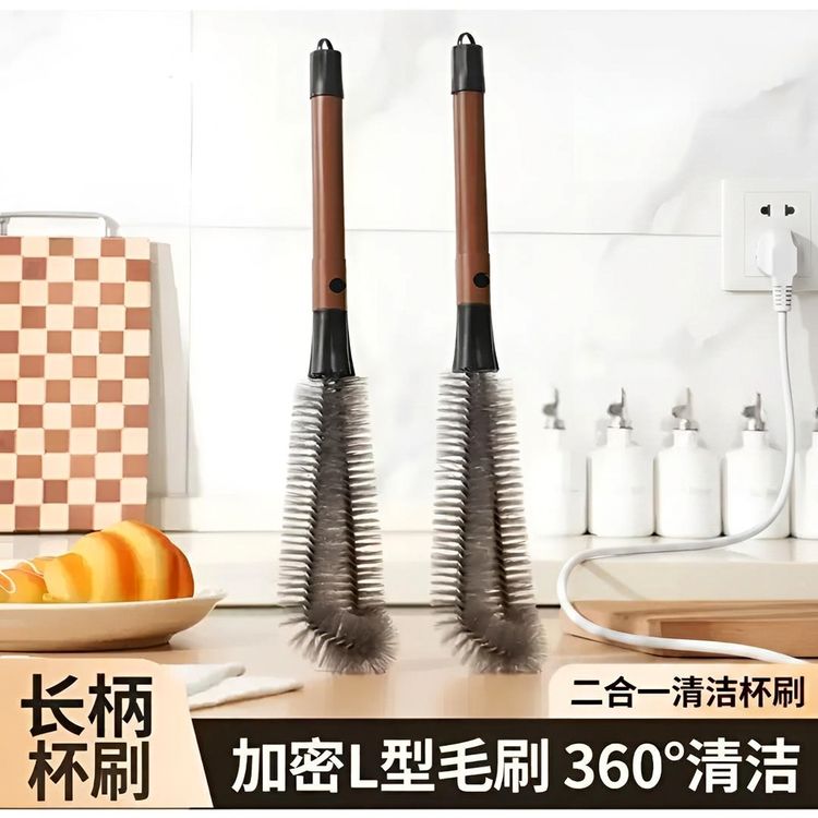 二合一多功能长柄洗杯刷杯刷破壁机清洗刷吸管刷可拆卸杯盖清洁刷商品图