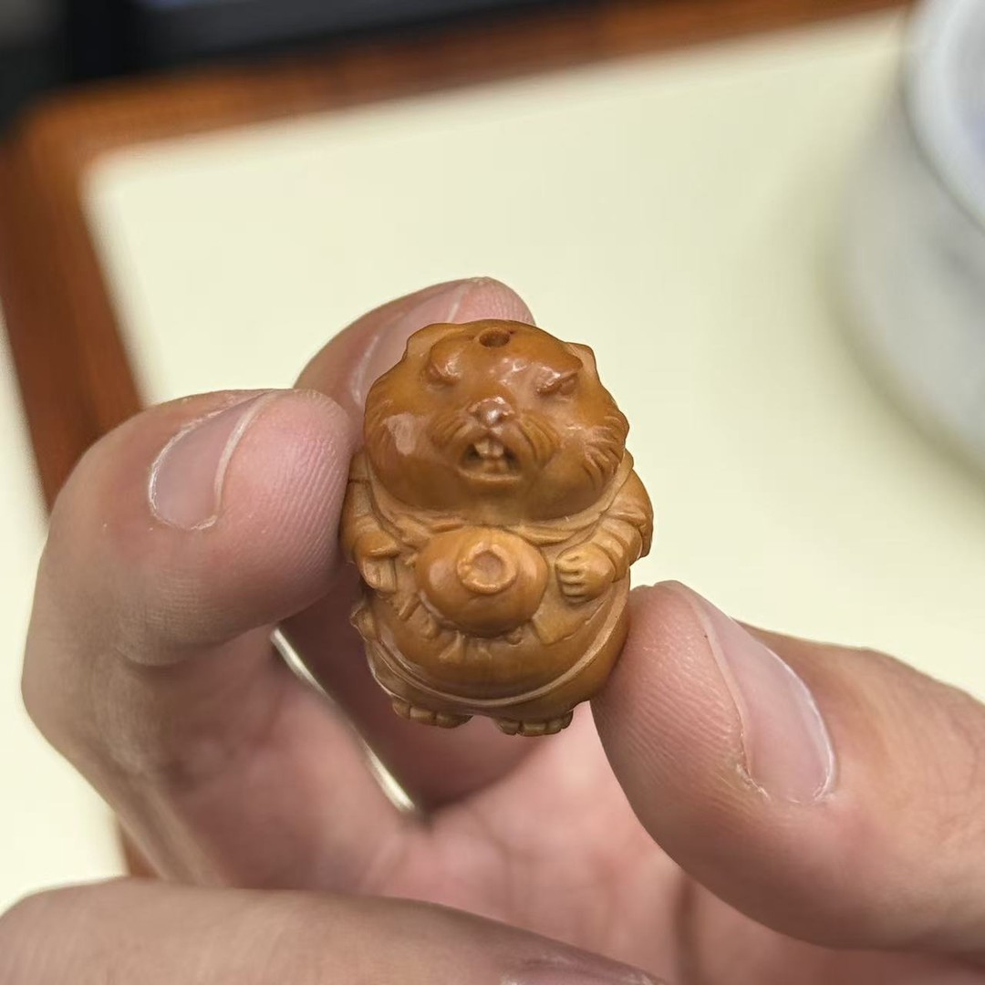 【铭舍】橄榄核雕刻单籽文玩DIY配珠配饰-7.4商品图