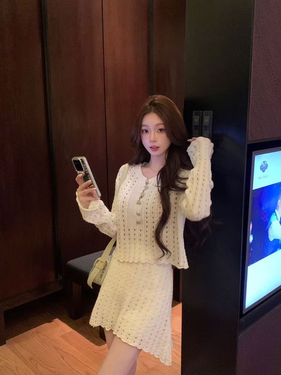 《尔时蔷薇》文文私服 小香风上衣+安全裤半身裙套装预WWQ6TZ1853商品图