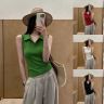 2026夏季新款纯欲风辣妹POLO领无袖T恤女修身显瘦内搭外穿1378商品图