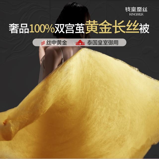 钱皇高品质奢享高端100%黄金桑蚕丝子母被双宫茧纯手工四季通用被商品图