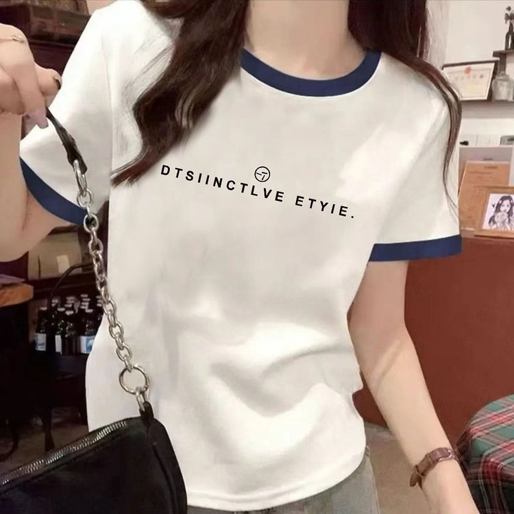 【新款撞色】女款短袖T恤经典休闲百搭短袖A B商品图